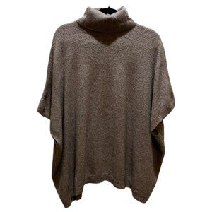 Garnet Hill Cashmere Turtleneck Poncho Sweater Cape Draped Women's